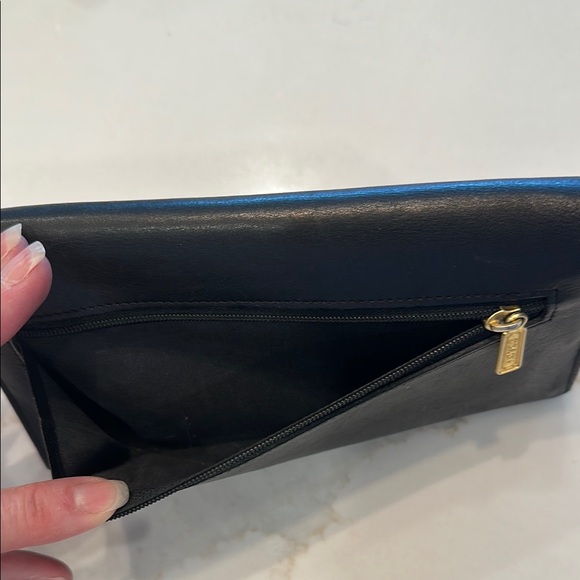 Coach Black Leather Wallet Card Checkbook Snap Clutch Coins VINTAGE - Picture 7 of 13